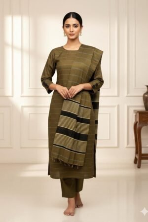 Unstitch Soft Khaddar 3Pc Dress