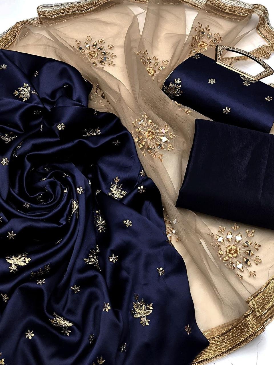 Shamooz Silk 3Pc Embroidered Dress - Image 7