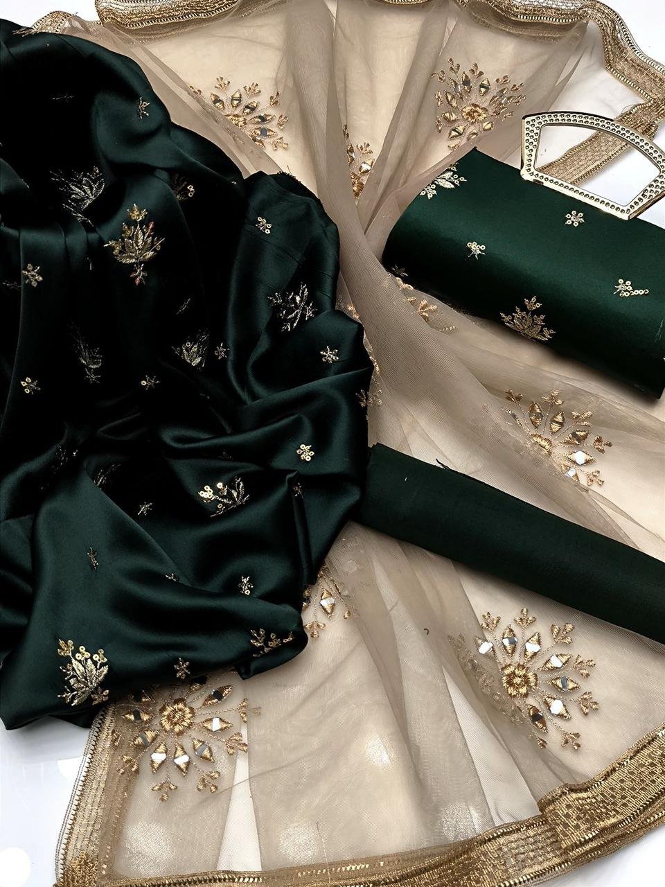 Shamooz Silk 3Pc Embroidered Dress - Image 4