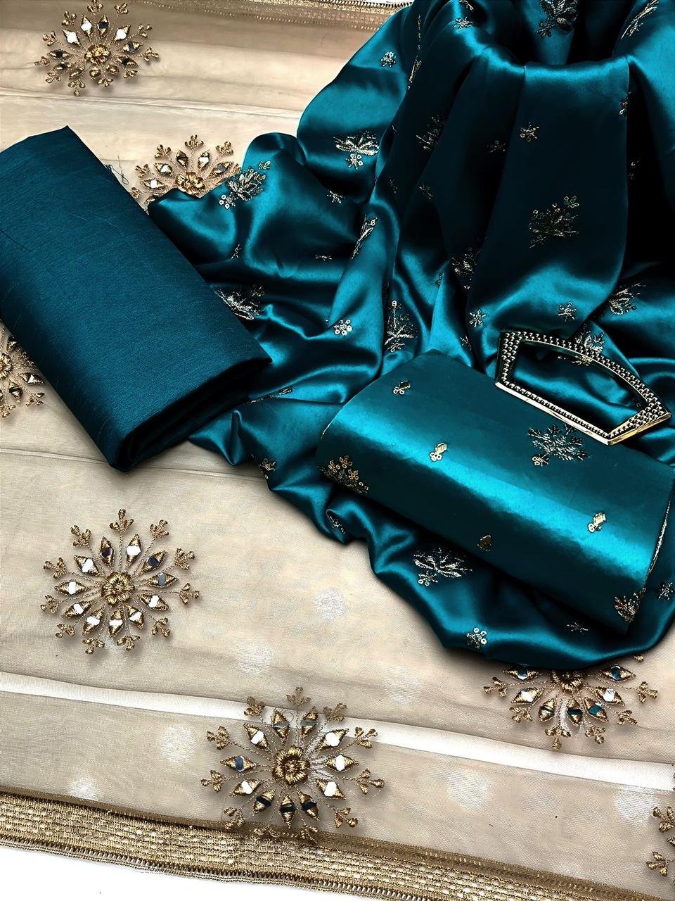 Shamooz Silk 3Pc Embroidered Dress