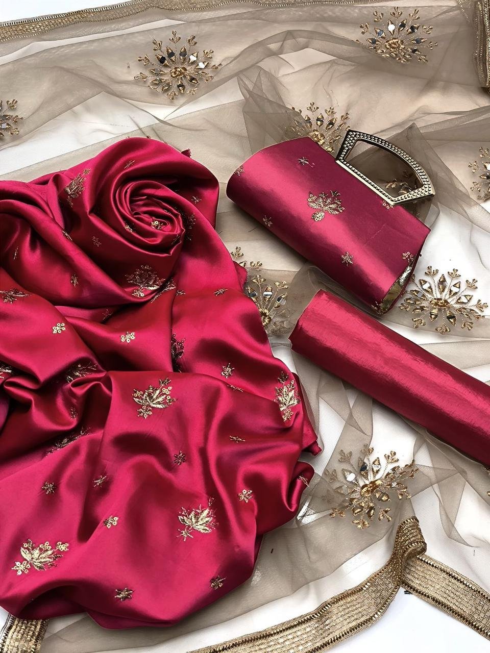 Shamooz Silk 3Pc Embroidered Dress - Image 3