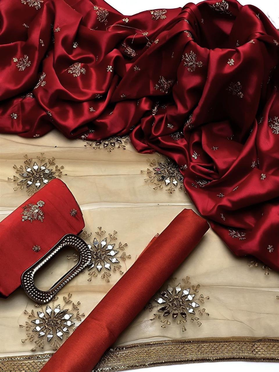 Shamooz Silk 3Pc Embroidered Dress - Image 2