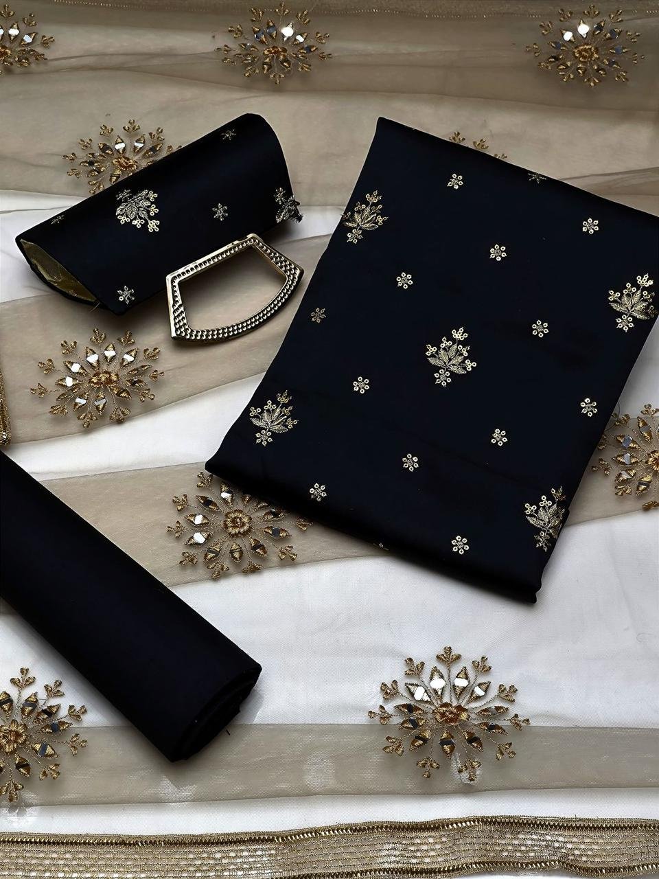 Shamooz Silk 3Pc Embroidered Dress - Image 5