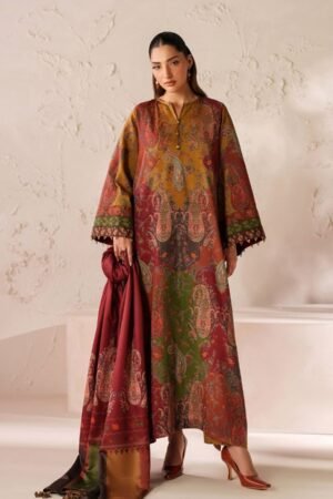 Soft Slub Karandi Digital Print 3PC Suit with Shawl