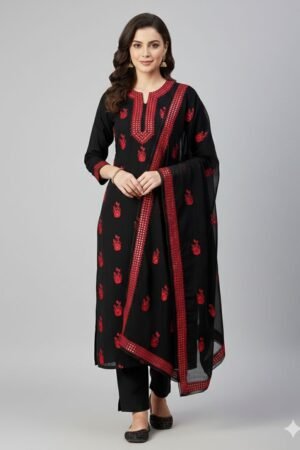 Luxury Soft Chiffon 3PC Embroidered Dress