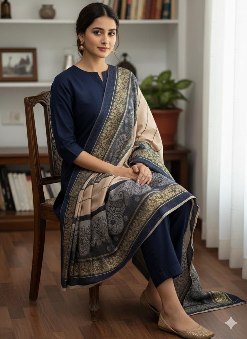 Luxury Jacquard Shawl Wool Suiting – 3PC - Image 5