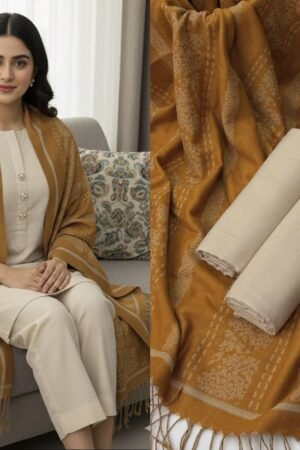 Khaadi 3PC Winter Collection – Shirt, Trouser & Shawl