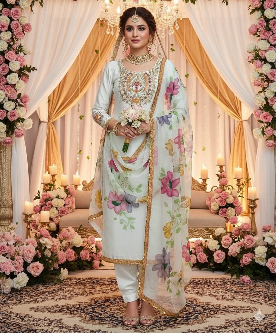 PAINT Collection – Indian Organza Heavy Handwork 3PC Suit