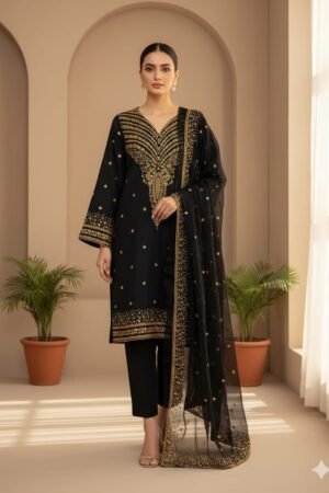 Sequence Eiffel Tower Embroidered Lawn 3PC Suit