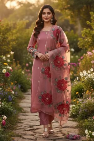 Luxury Handcrafted LCD Gotta Work Organza 2-Piece Party Ensemble