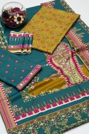 Soft Karandi 3-Piece Digital Print Suit