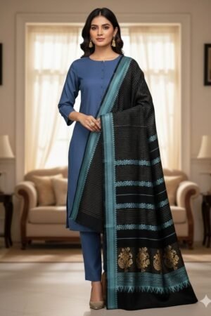 Summer Lawn Cotton 3-Piece Suit with 3D Jacquard Lawn Shawl