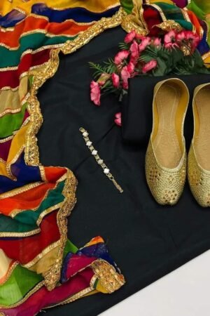 Luxury Kattan Silk 4PC Fancy Suit with Heavy Gotta Dupatta