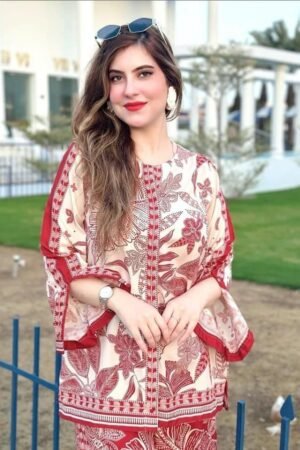 Munar Lawn Unstitched 3PC Printed Suit with Chiffon Dupatta