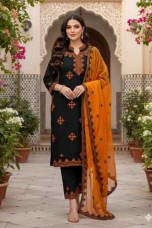 Anarkha Style Heavy Embroidered Lawn Cotton 3PC Suit