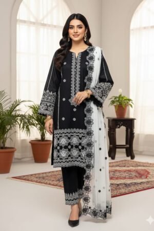 Lawn 3PC Heavy Cutwork Embroidered Suit