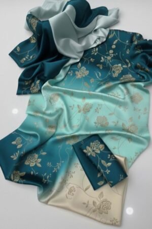 Shamoze Silk Digital Print 3PC Dress with Silk Dupatta