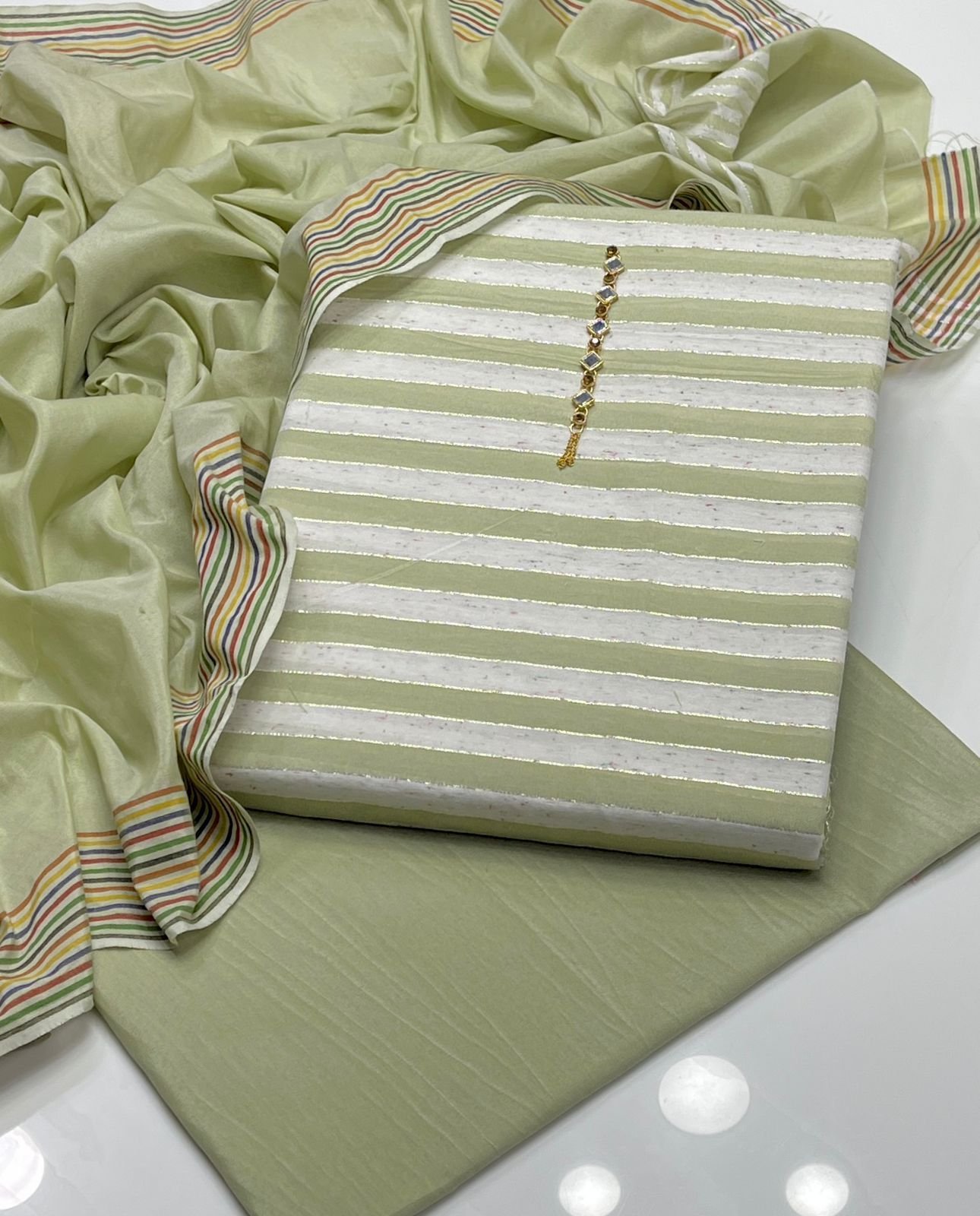 Khaddi Lawn 3PC Unstitched Suit – 2.5m Shirt, Trouser & Dupatta - Image 4