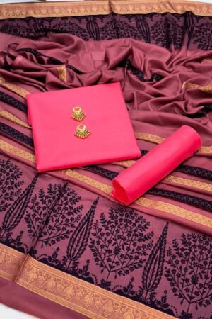 Summer Wear Lawn Cotton 3PC Suit with Jacquard Broshia Shawl