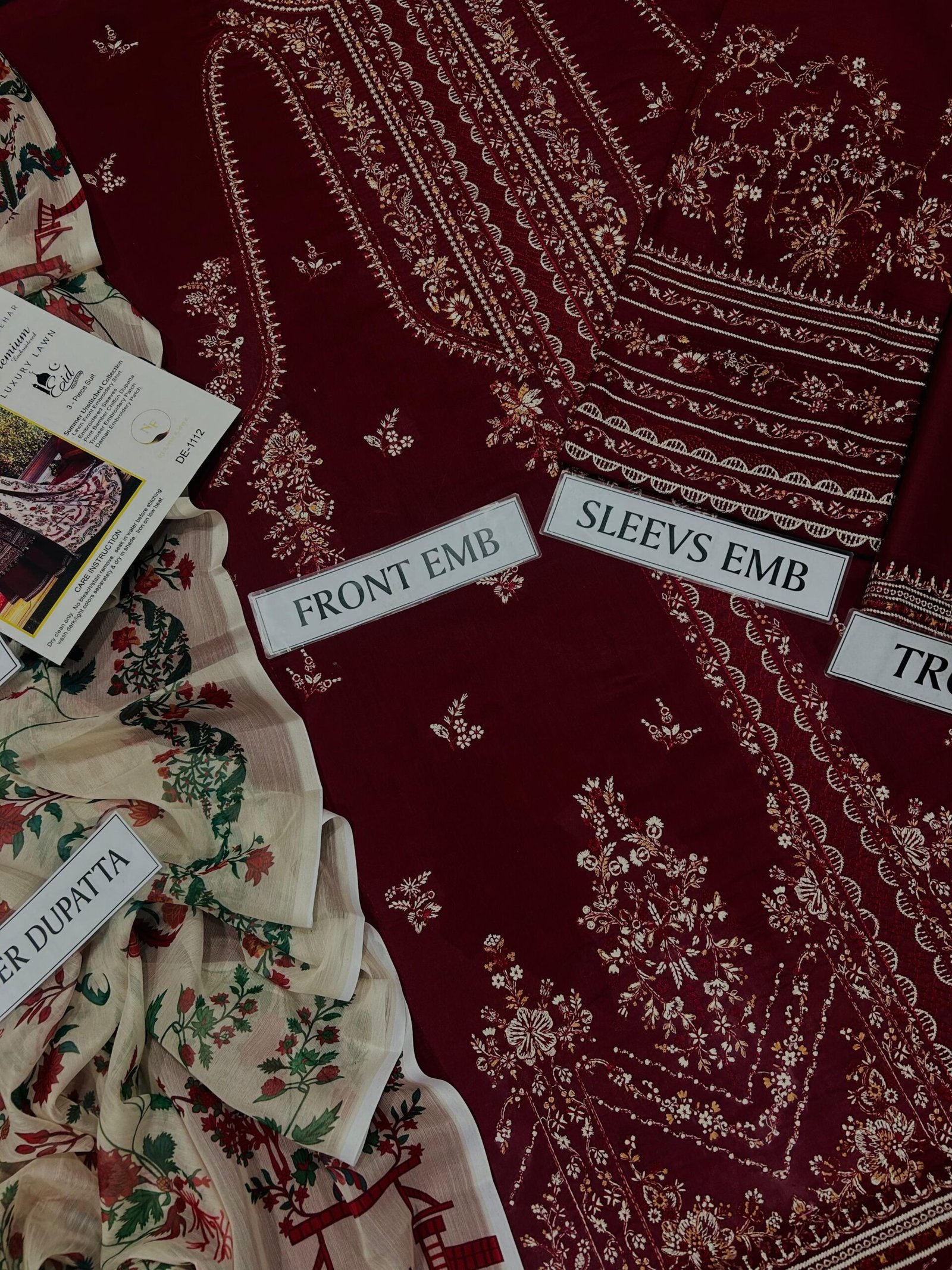 Designer Inspired Premium Air-Jet Lawn Suit with Digital Chiffon Dupatta - Image 6