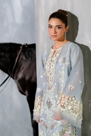 Premium Air-Jet Lawn Embroidered Suit with Chikankari – 3 Piece