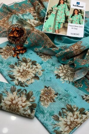 Bana Dora Swiss Lawn 3PC Digital Print Suit with Dupatta