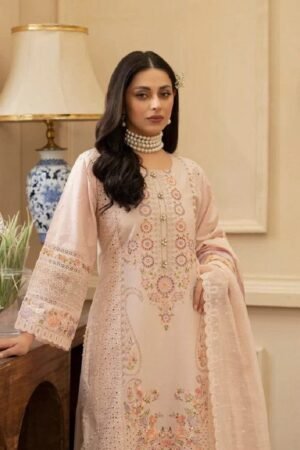 Best Quality Lawn 3PC Suit with Heavy Embroidery & Chiffon Dupatta