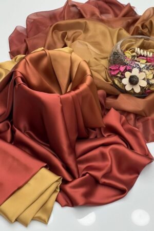 Luxury Shamoze Silk 3-Piece Suit with Handwork Neck & Digital Print Dupatta